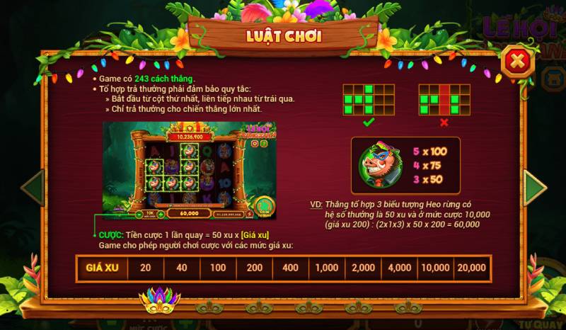 Nổ Hũ Lễ Hội Rừng Xanh Kclub - Tính Năng Và Cách Chơi 2 Luật chơi và cách chơi